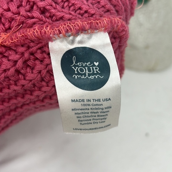 Love Your Melon Raspberry Pink Knit Slouch Beanie Hat